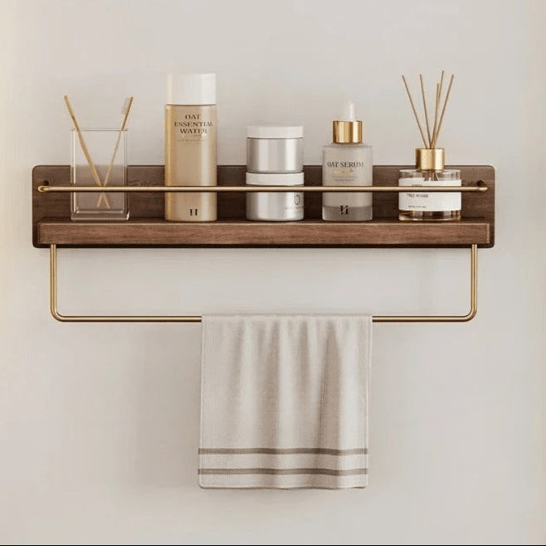 Verdanta Bamboo Wall Coat Rack With Shelf And Sturdy Hooks