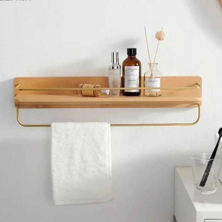 Verdanta Bamboo Wall Coat Rack With Shelf And Sturdy Hooks