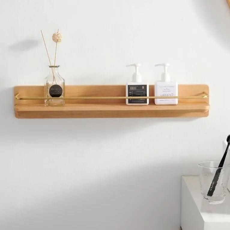 Verdanta Bamboo Wall Coat Rack With Shelf And Sturdy Hooks