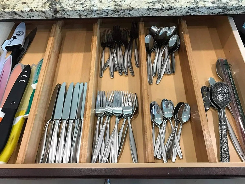 NovaFlex Bamboo Extendable Drawer Organizer For Flexible Tidiness
