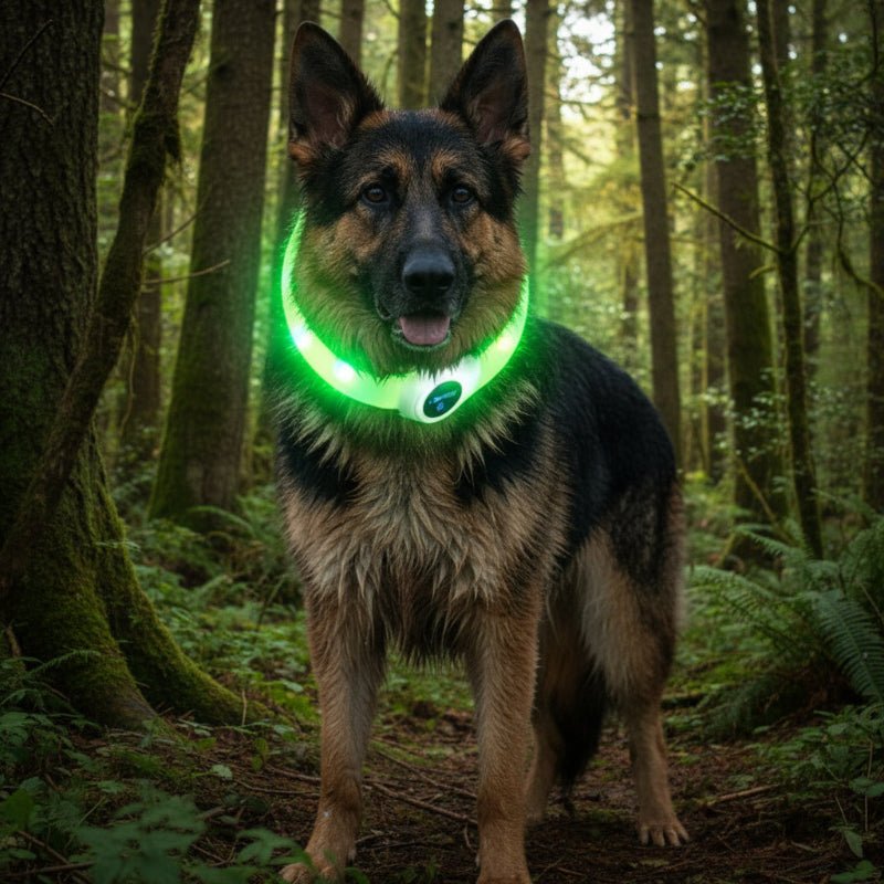Collare per Cani con Luce LED LumaPaw per Passeggiate Notturne Sicure all'Aperto
