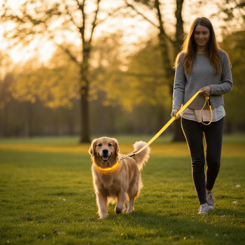 LumaTrail LED Dog Leash With USB Charging And Reflective Design