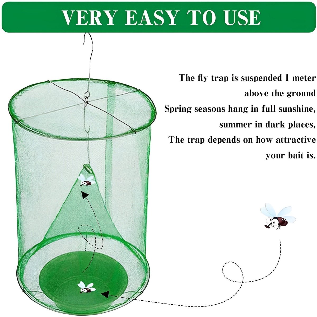 EcoGuard Environmentally Friendly Fly Trap For Safe, Non-Toxic Outdoor Pest Control