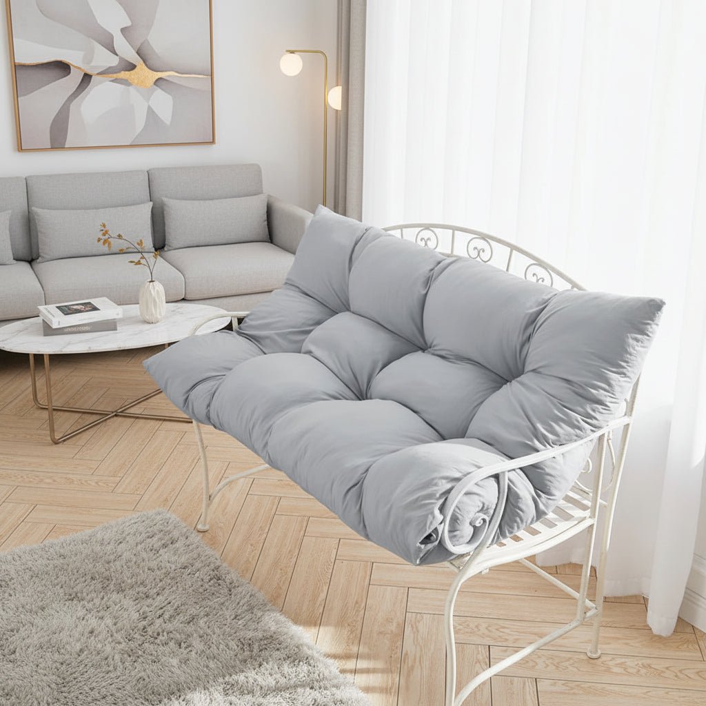 VerdantNest Quilted Outdoor Bench Cushion for Weatherproof Seating Comfort