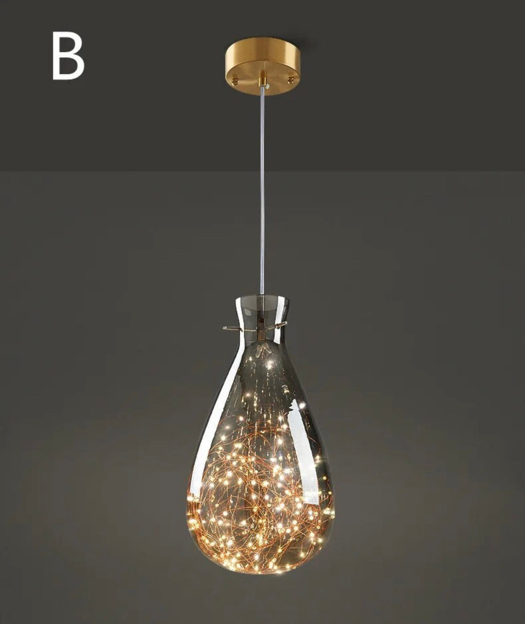 Luma Kupfer Glühwürmchen Glas Pendellampe LED-kompatibel