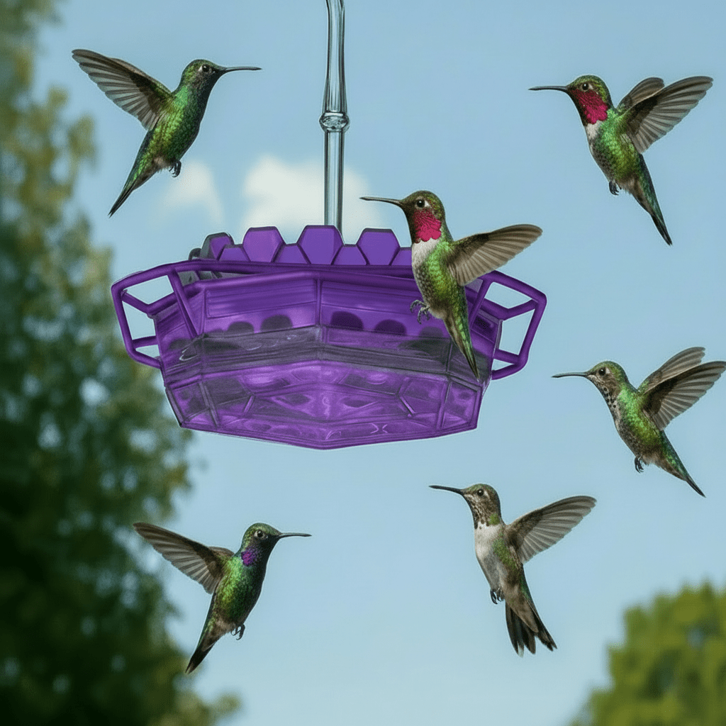 AuroraNest Mangiatoia Colorata Appesa per Colibrì e Abbeveratoio Impermeabile per Uccelli