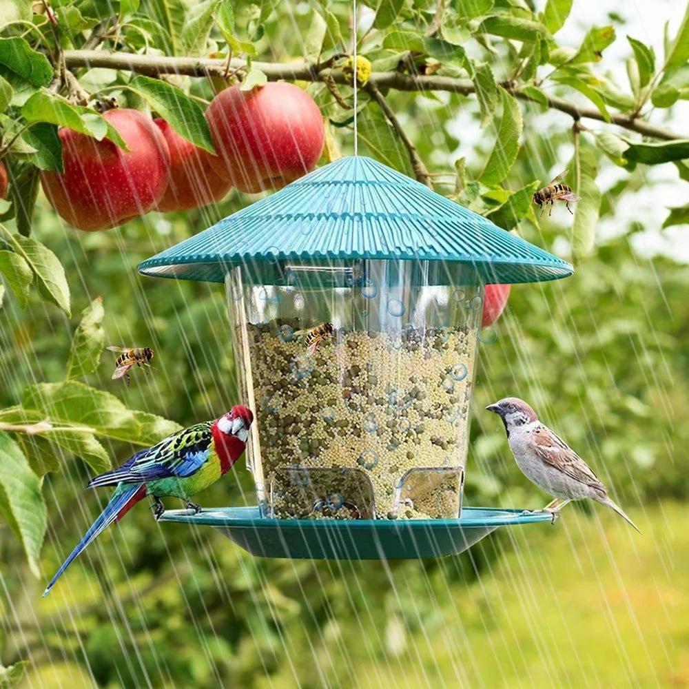 QuattroHex Hexagonal Outdoor Bird Feeder With Easy Refilling And Weather Protection