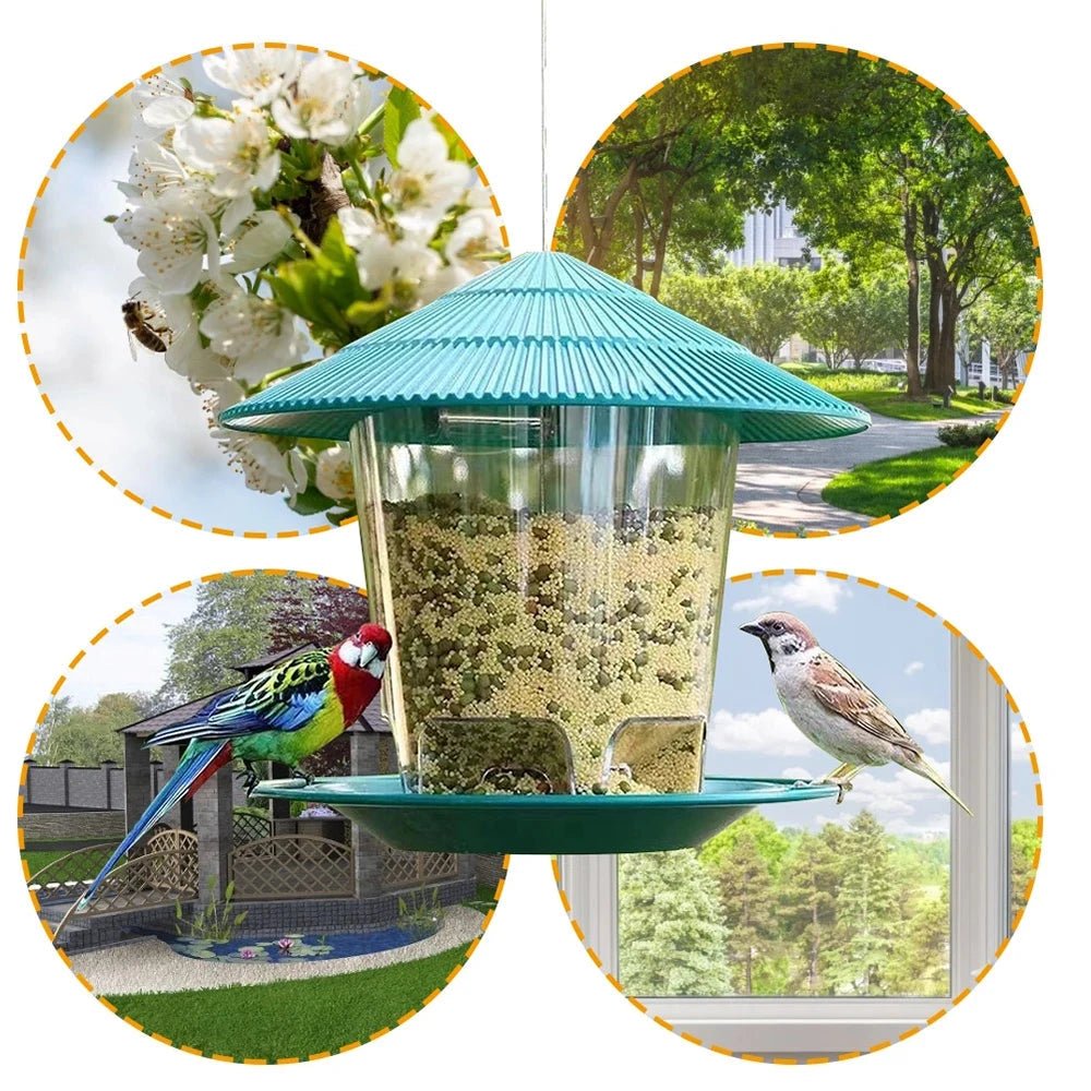 QuattroHex Hexagonal Outdoor Bird Feeder With Easy Refilling And Weather Protection