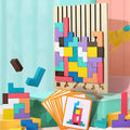 Montessori Wooden Tetris Puzzle for Creative Stacking and Logic Skills