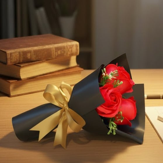 Kytice umělých růžových mýdlových květin FloraLuxe pro Valentýnský den Luxusní domácí dekorace