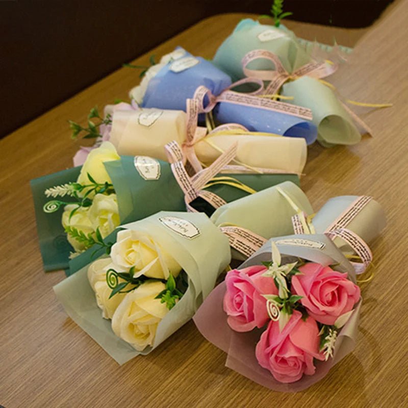 Kytice umělých růžových mýdlových květin FloraLuxe pro Valentýnský den Luxusní domácí dekorace