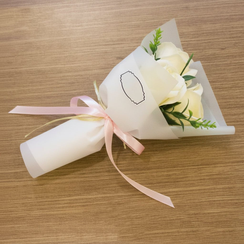Kytice umělých růžových mýdlových květin FloraLuxe pro Valentýnský den Luxusní domácí dekorace