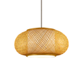 Aurorae Bamboo Pendant Light With Open Weave Shade