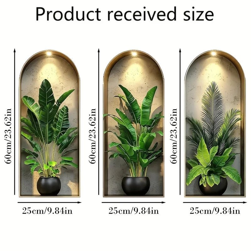 VerdantAura Lifelike 3D Plant Wall Stickers For Natural Room Design