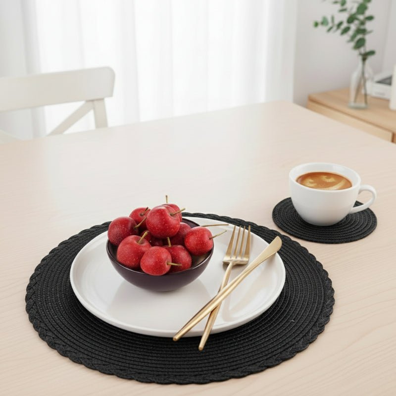 WeaveNova Set Of 6 Washable Non Slip Braided Placemats
