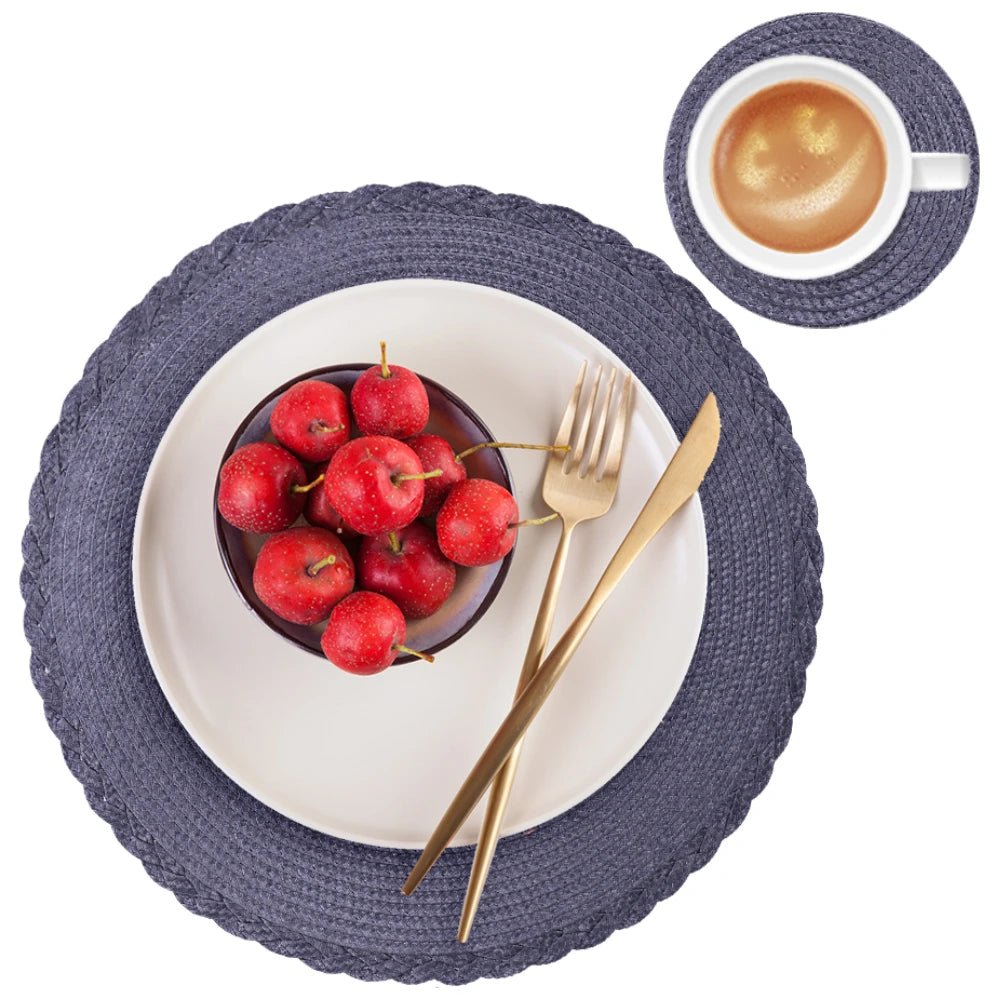 WeaveNova Set Of 6 Washable Non Slip Braided Placemats