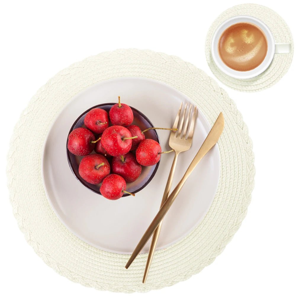 WeaveNova Set Of 6 Washable Non Slip Braided Placemats