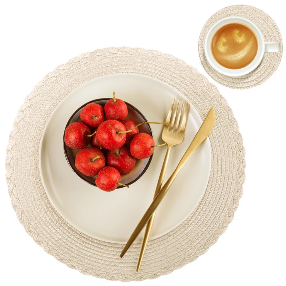 WeaveNova Set Of 6 Washable Non Slip Braided Placemats