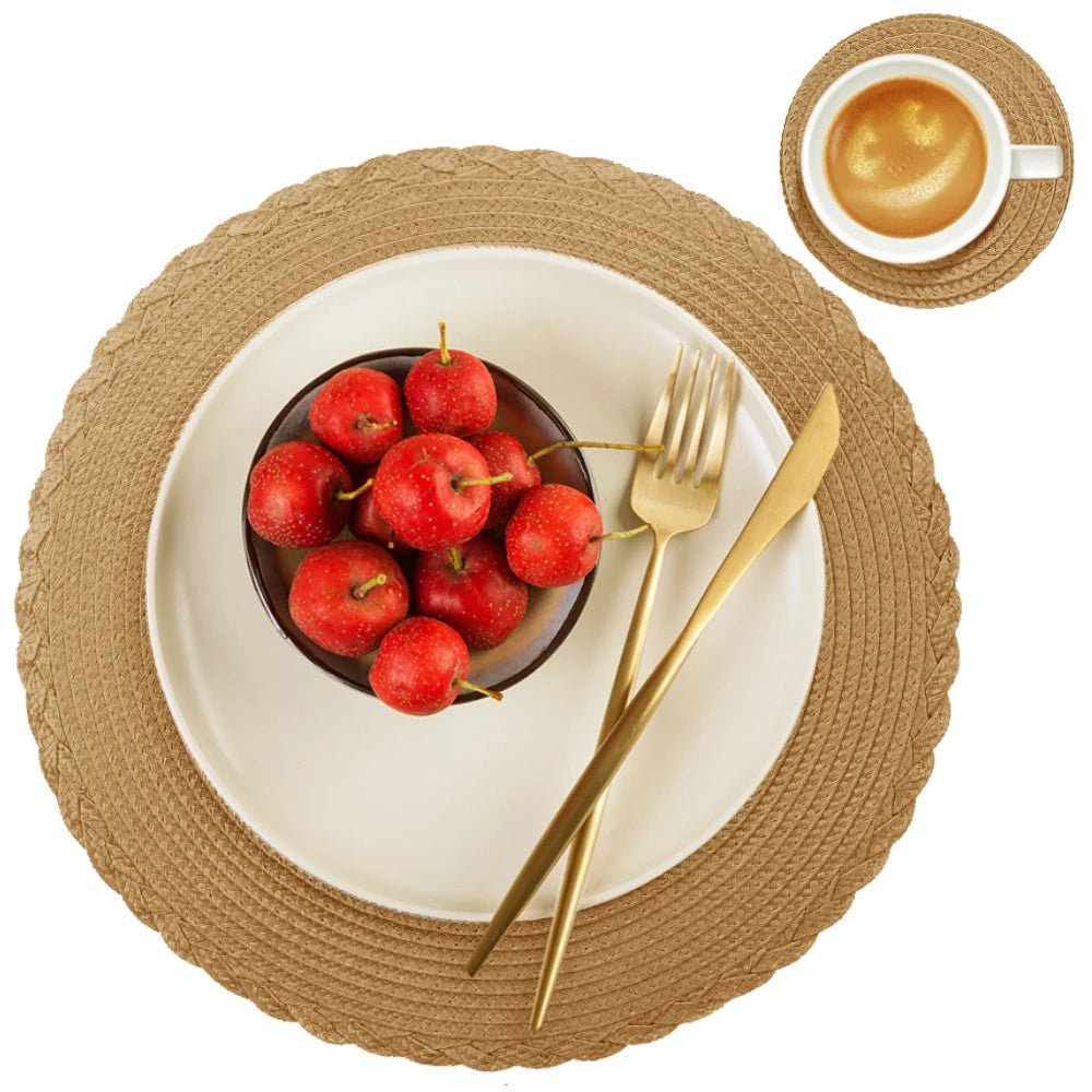 WeaveNova Set Of 6 Washable Non Slip Braided Placemats