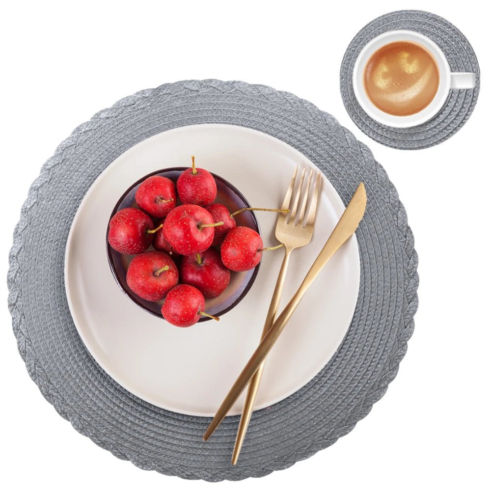 WeaveNova Set Of 6 Washable Non Slip Braided Placemats