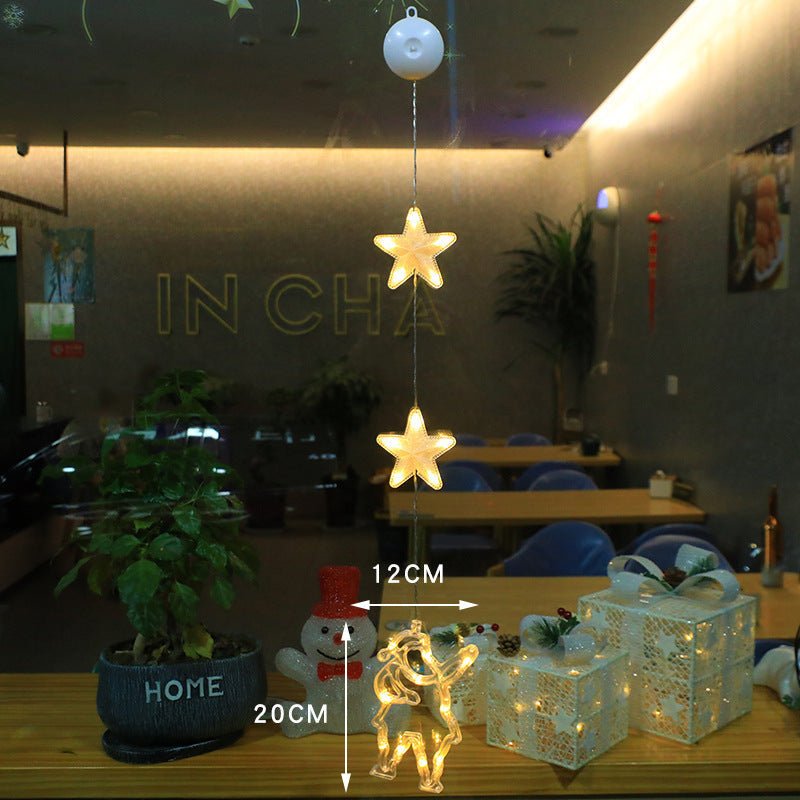 SnowGlow LED vánoční světýlka s přísavkami na sklo a zrcadla