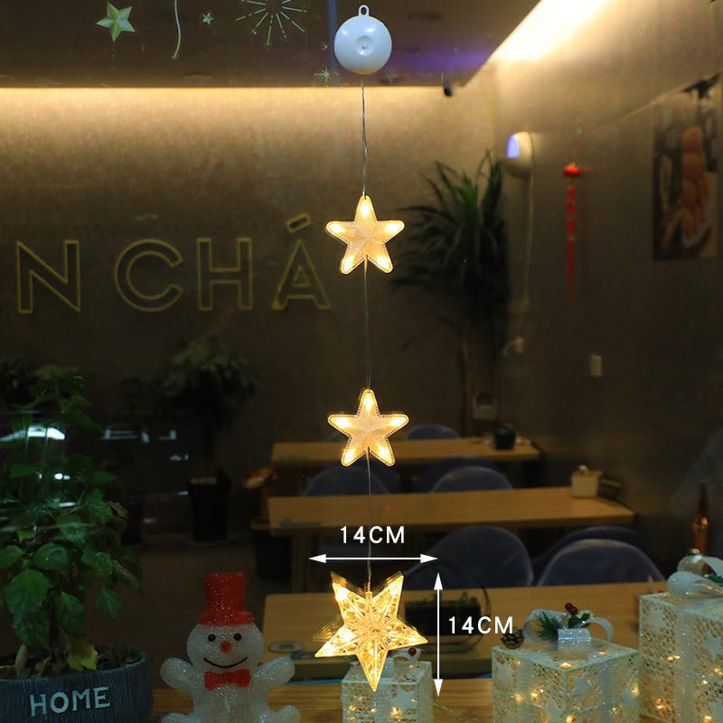 SnowGlow LED vánoční světýlka s přísavkami na sklo a zrcadla