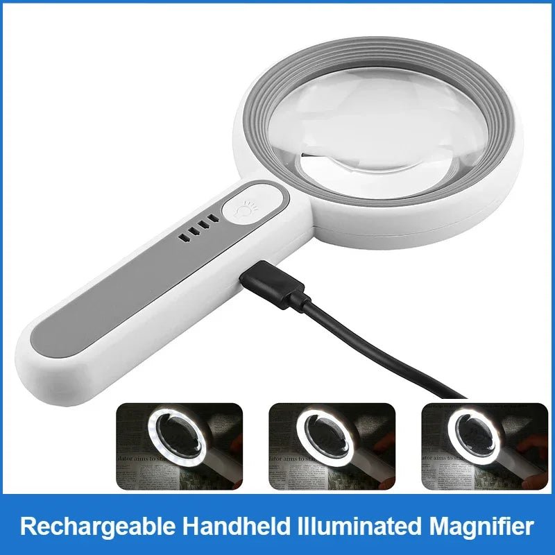 LumaGlimmer Wiederaufladbare 12x LED-Lupe für feine Details