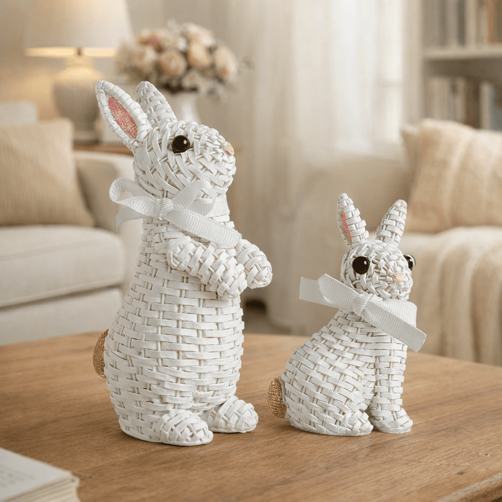 LumaNest Playful Rabbit Figure Made of Synthetic Resin for Garden and Easter Decor