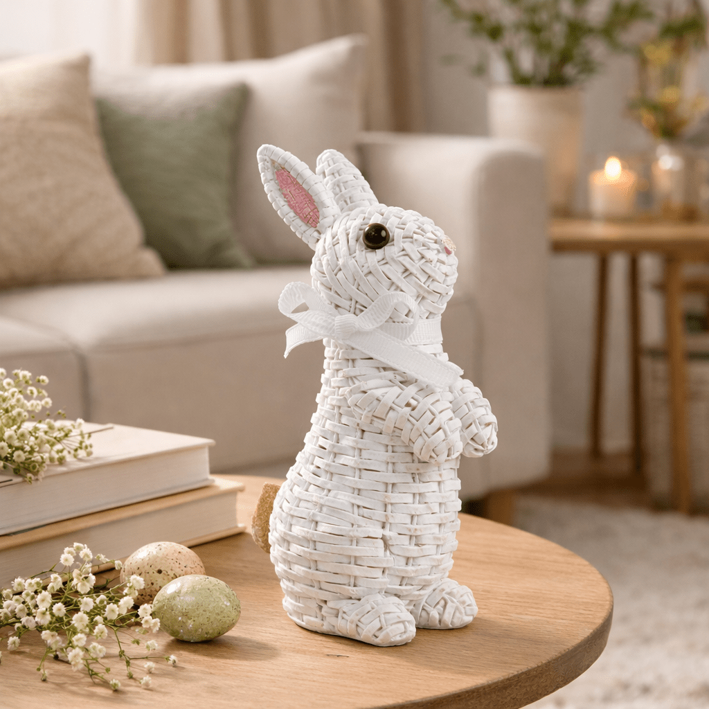 LumaNest Playful Rabbit Figure Made of Synthetic Resin for Garden and Easter Decor