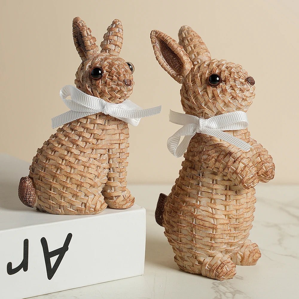 LumaNest Playful Rabbit Figure Made of Synthetic Resin for Garden and Easter Decor