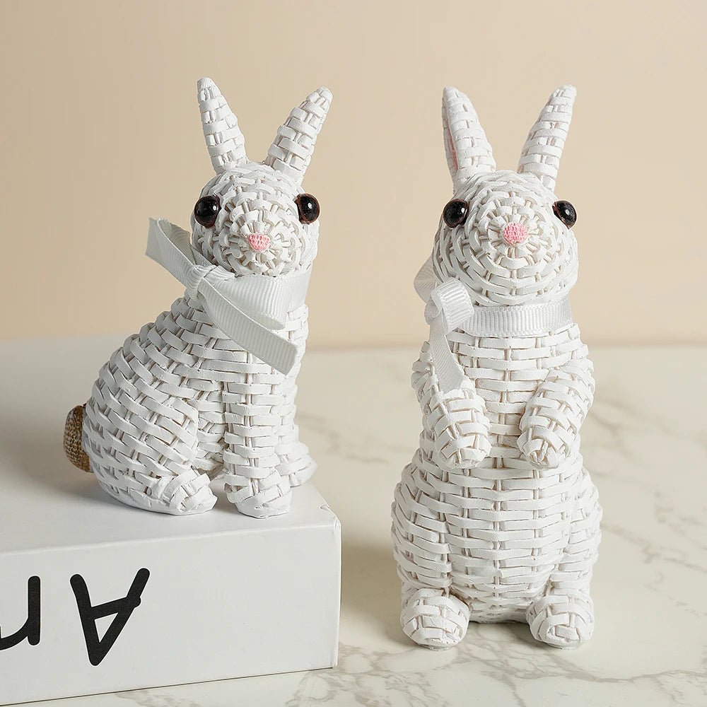 LumaNest Playful Rabbit Figure Made of Synthetic Resin for Garden and Easter Decor