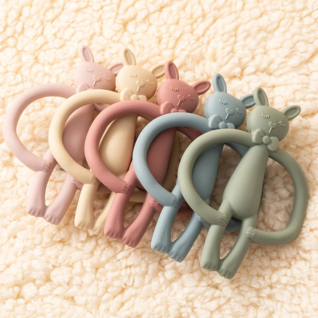 Anello da Dentizione in Silicone Morbido BunnyBloom con Motivo Coniglio Cartoon per Mani Piccole