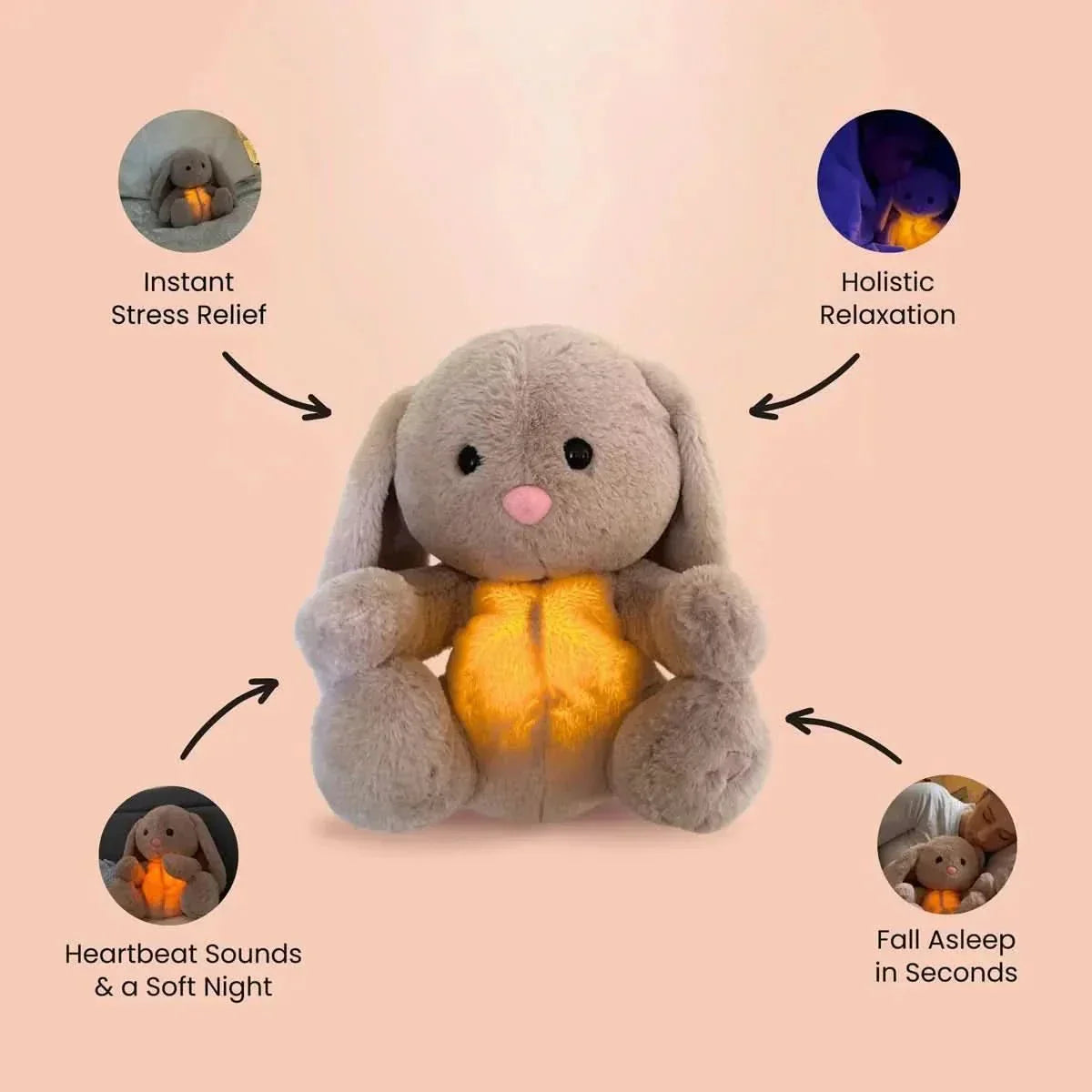 CuddleHush Häschen-Beruhiger mit Atemfunktion und Wiegenliedmusik