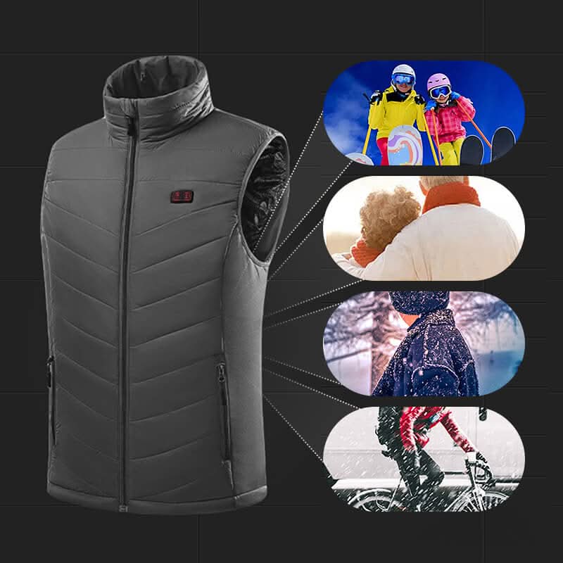 AuroraGuard Heated Waistcoat With 13 Heating Zones For Cold Days
