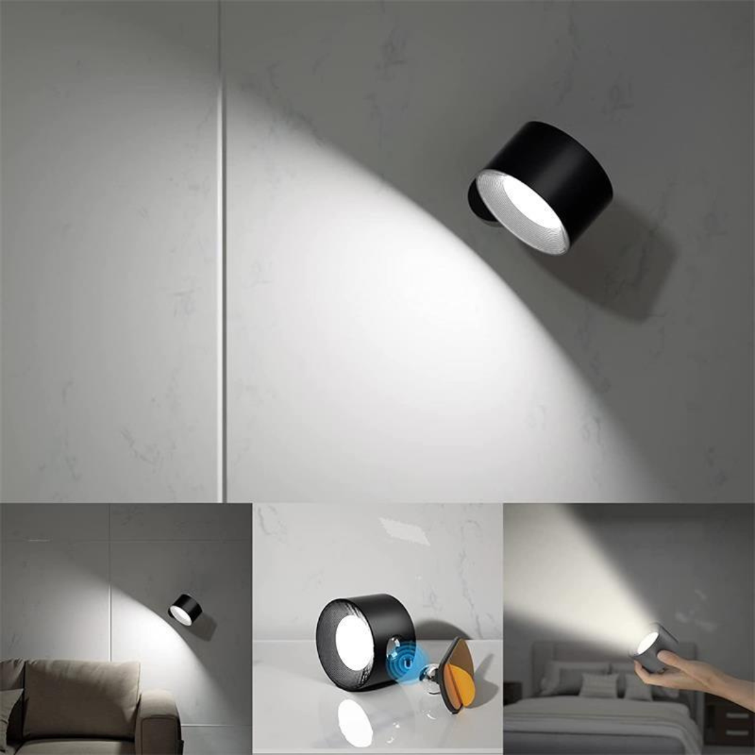 NovaLumen 360° bezdrátová nástěnná lampa s dobíjením