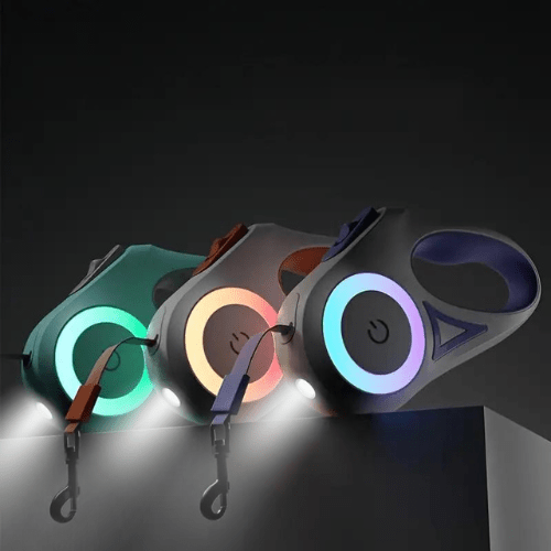 LumenTrail svítící vodítko pro psy s LED světlem pro bezpečnější procházky