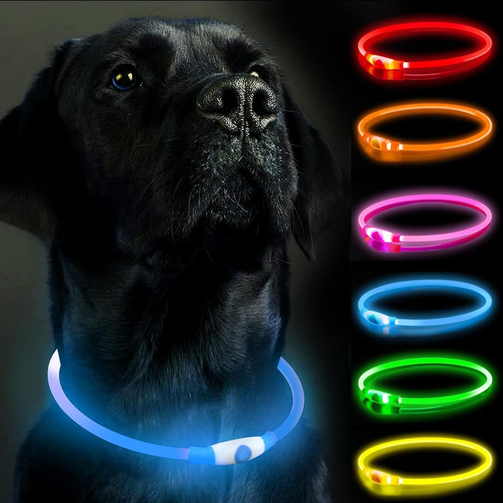Rechargeable Lighted Dog Collar For Nighttime Walking And Safety