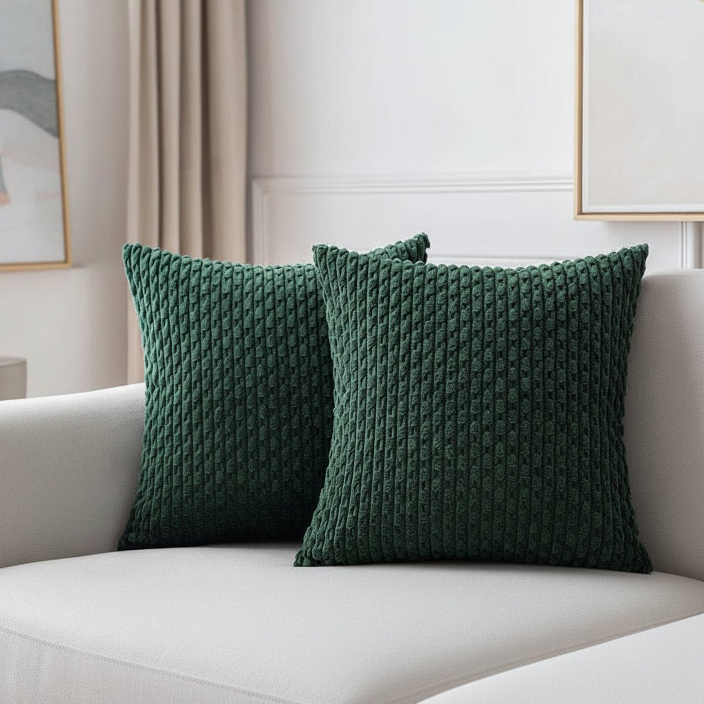 LumaWeave Boho Cord Pillowcase With Stripes For Cozy Home Decor