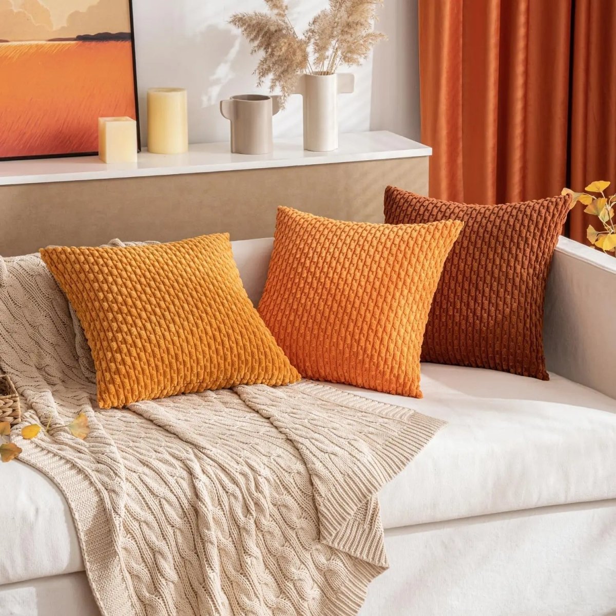 LumaWeave Boho Cord Pillowcase With Stripes For Cozy Home Decor