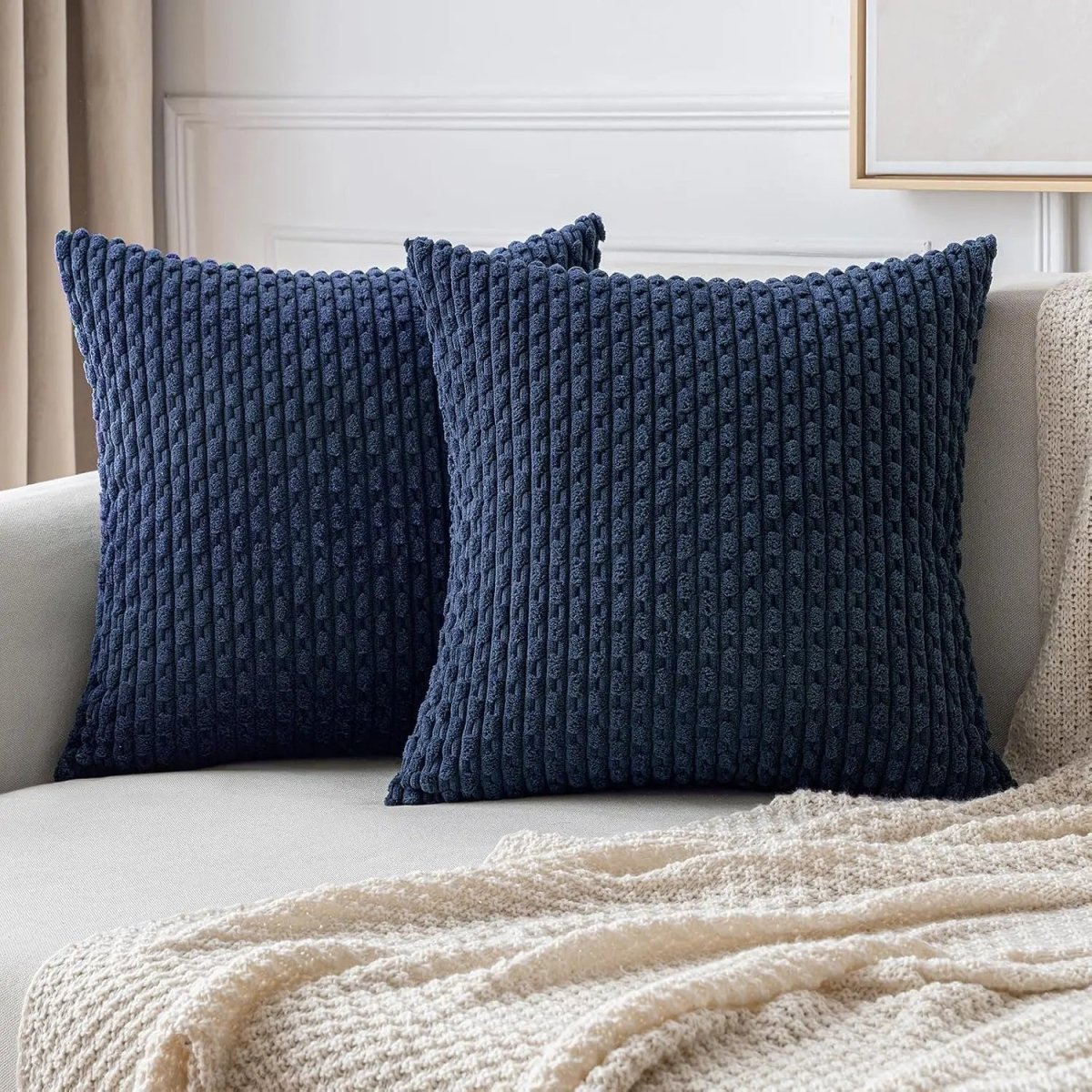 LumaWeave Boho Cord Pillowcase With Stripes For Cozy Home Decor