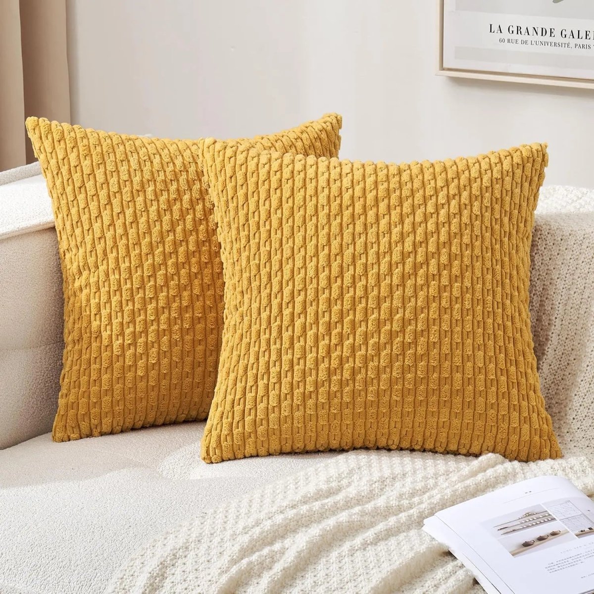 LumaWeave Boho Cord Pillowcase With Stripes For Cozy Home Decor