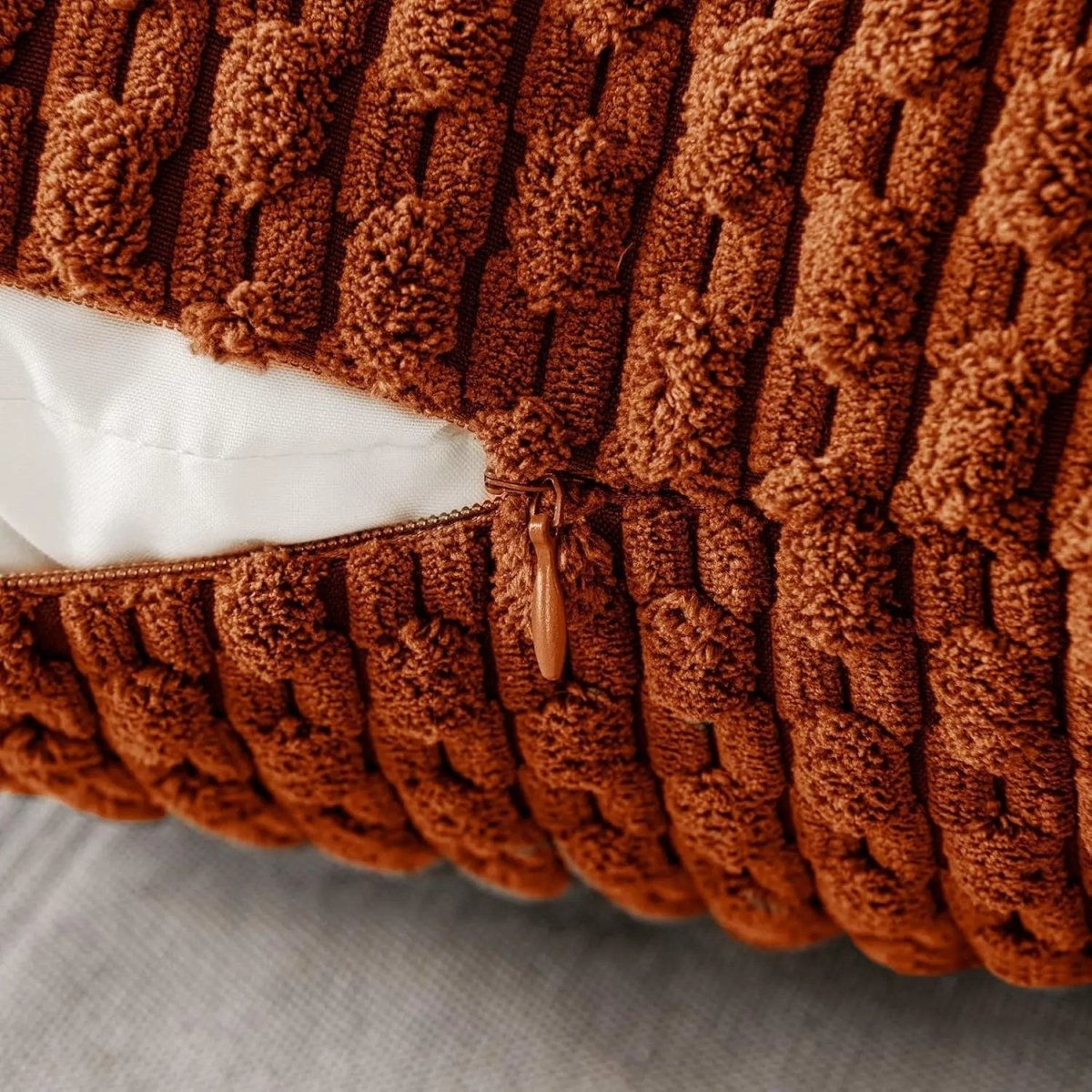 LumaWeave Boho Cord Pillowcase With Stripes For Cozy Home Decor