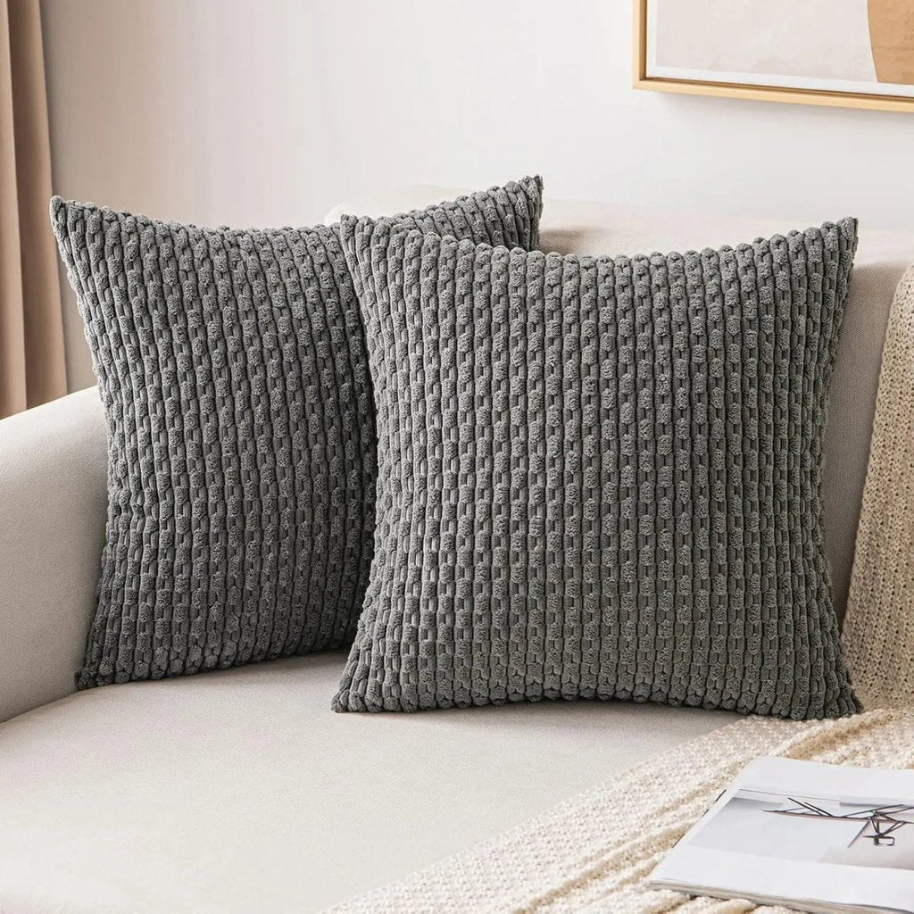 LumaWeave Boho Cord Pillowcase With Stripes For Cozy Home Decor