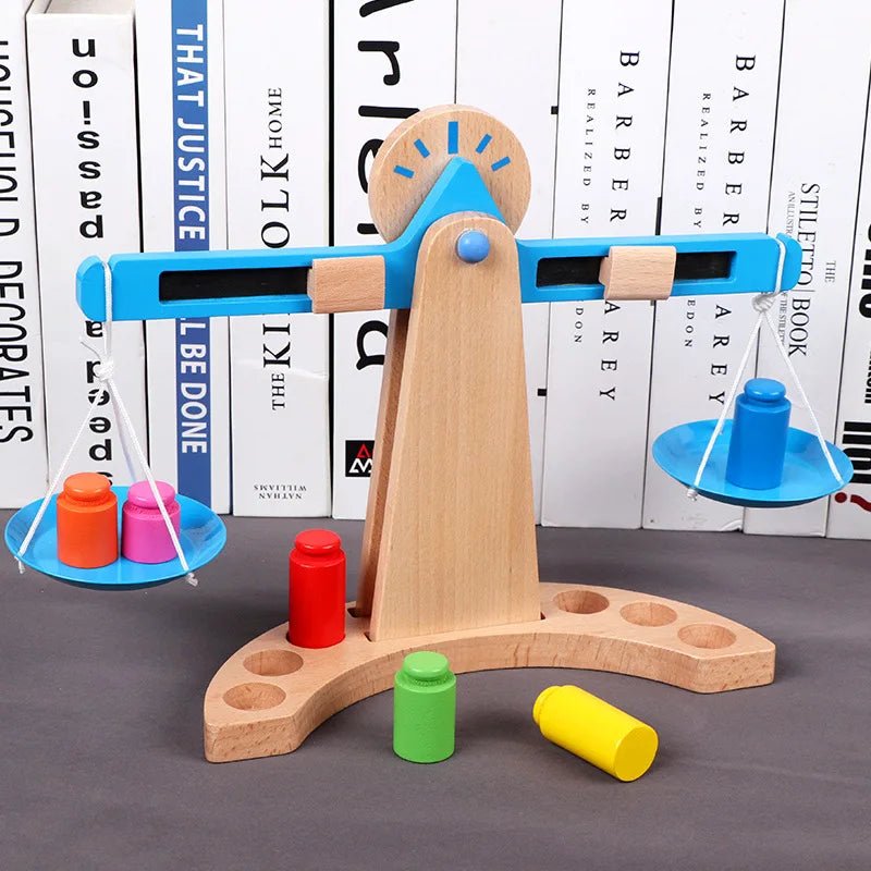 BrightBalance Wooden Balance Scale Educational Toy for Counting and Measuring Fun