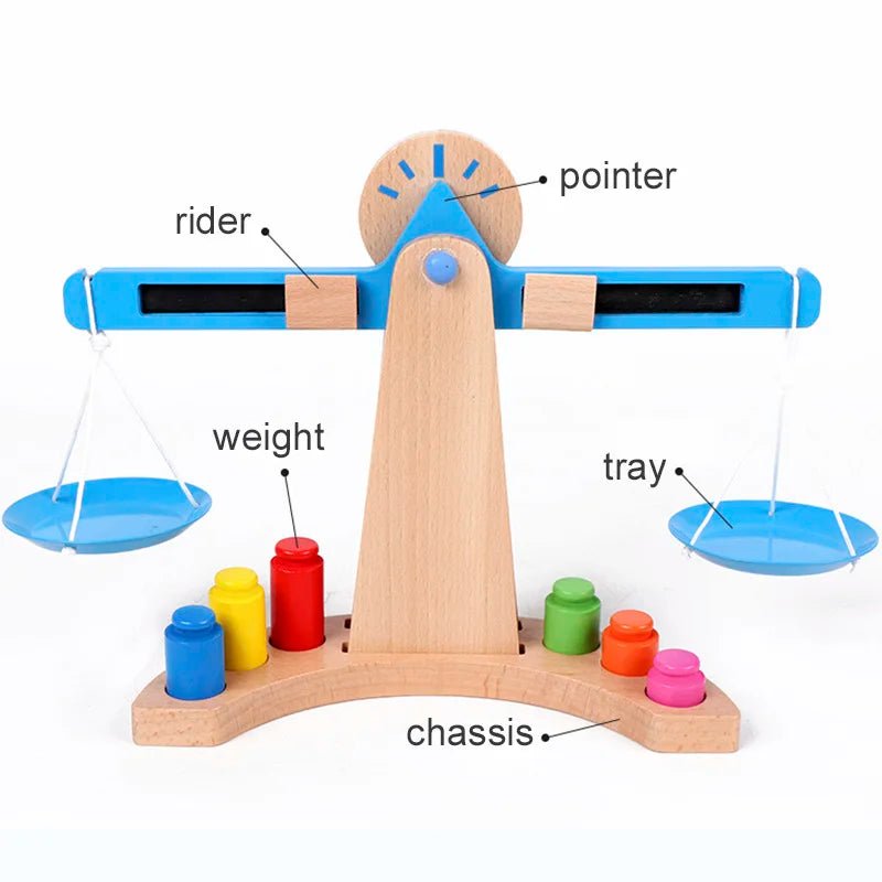 BrightBalance Wooden Balance Scale Educational Toy for Counting and Measuring Fun