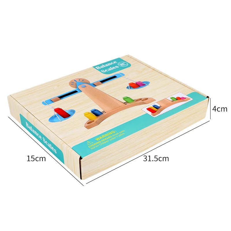 BrightBalance Wooden Balance Scale Educational Toy for Counting and Measuring Fun