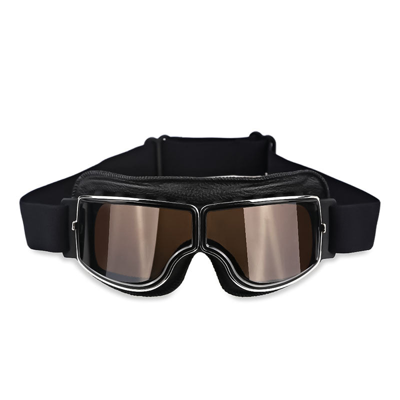 Retro Motorcycle Goggles for Glasses Wearers, Anti-Fog, UV Protection