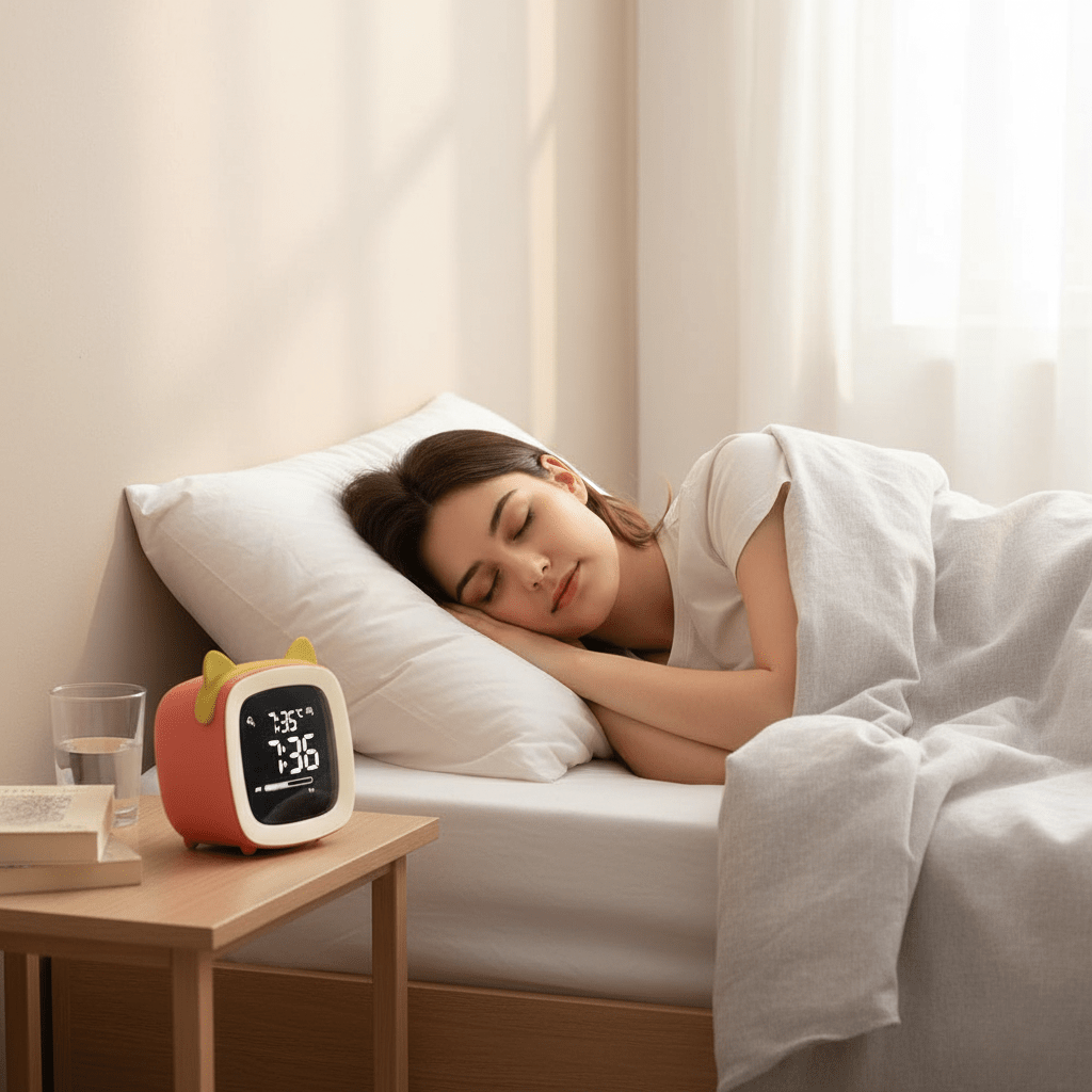 BunnyGlow LED Kids Alarm Clock With Gentle Night Light