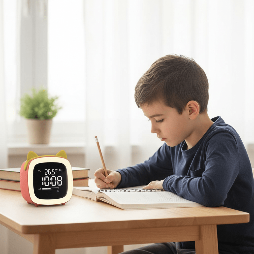 BunnyGlow LED Kids Alarm Clock With Gentle Night Light