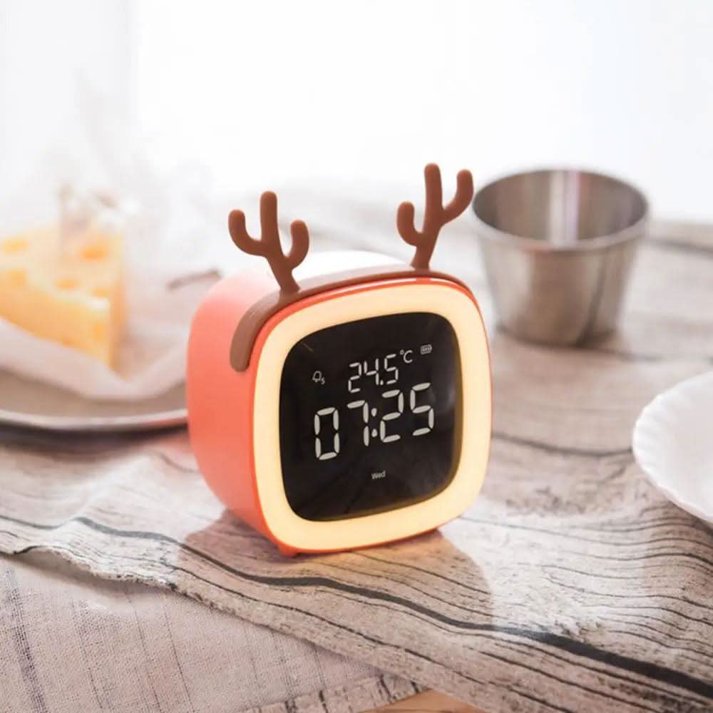BunnyGlow LED Kids Alarm Clock With Gentle Night Light